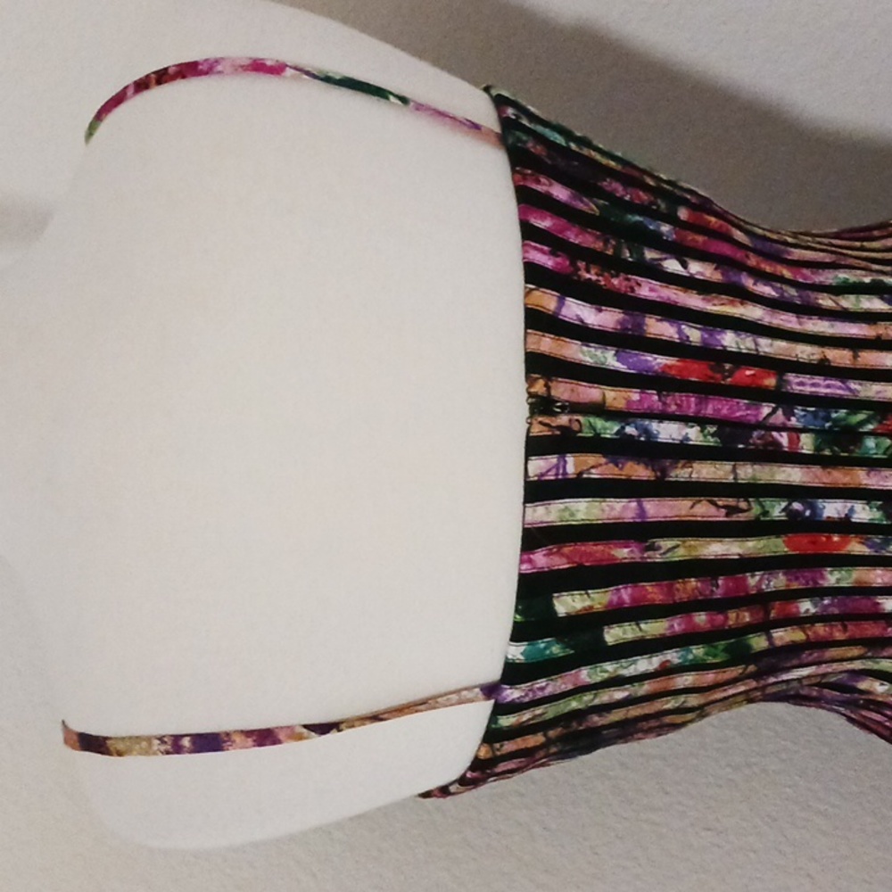 VINTAGE- JS Collections Ribbon Trim Mesh Cocktail Dress - Picture 8 of 12